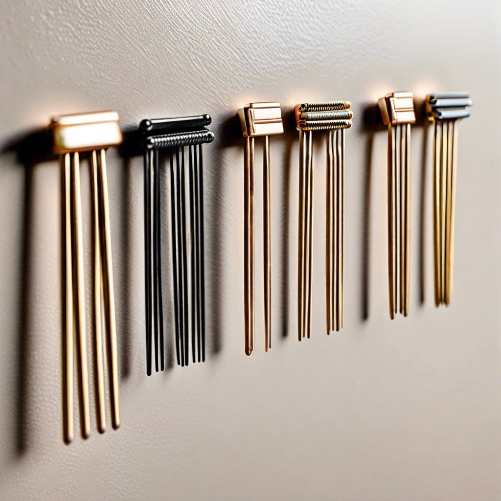 install a magnetic strip for bobby pins and metal accessories