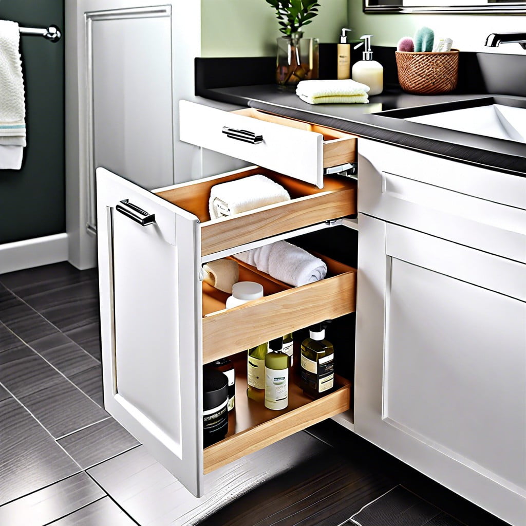 install a pull out drawer system beneath the sink