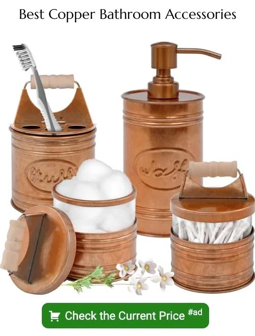 Copper bathroom accessories