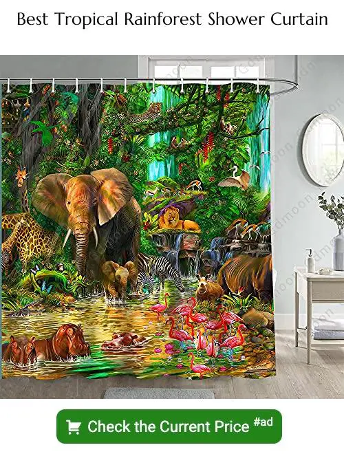 Tropical rainforest shower curtain