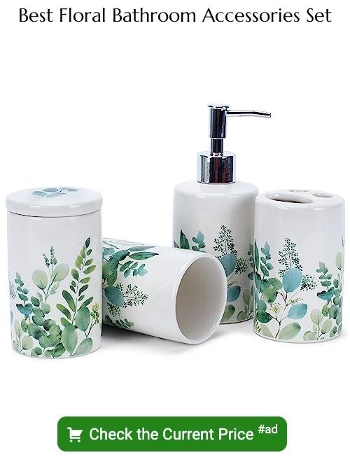 floral bathroom accessories set