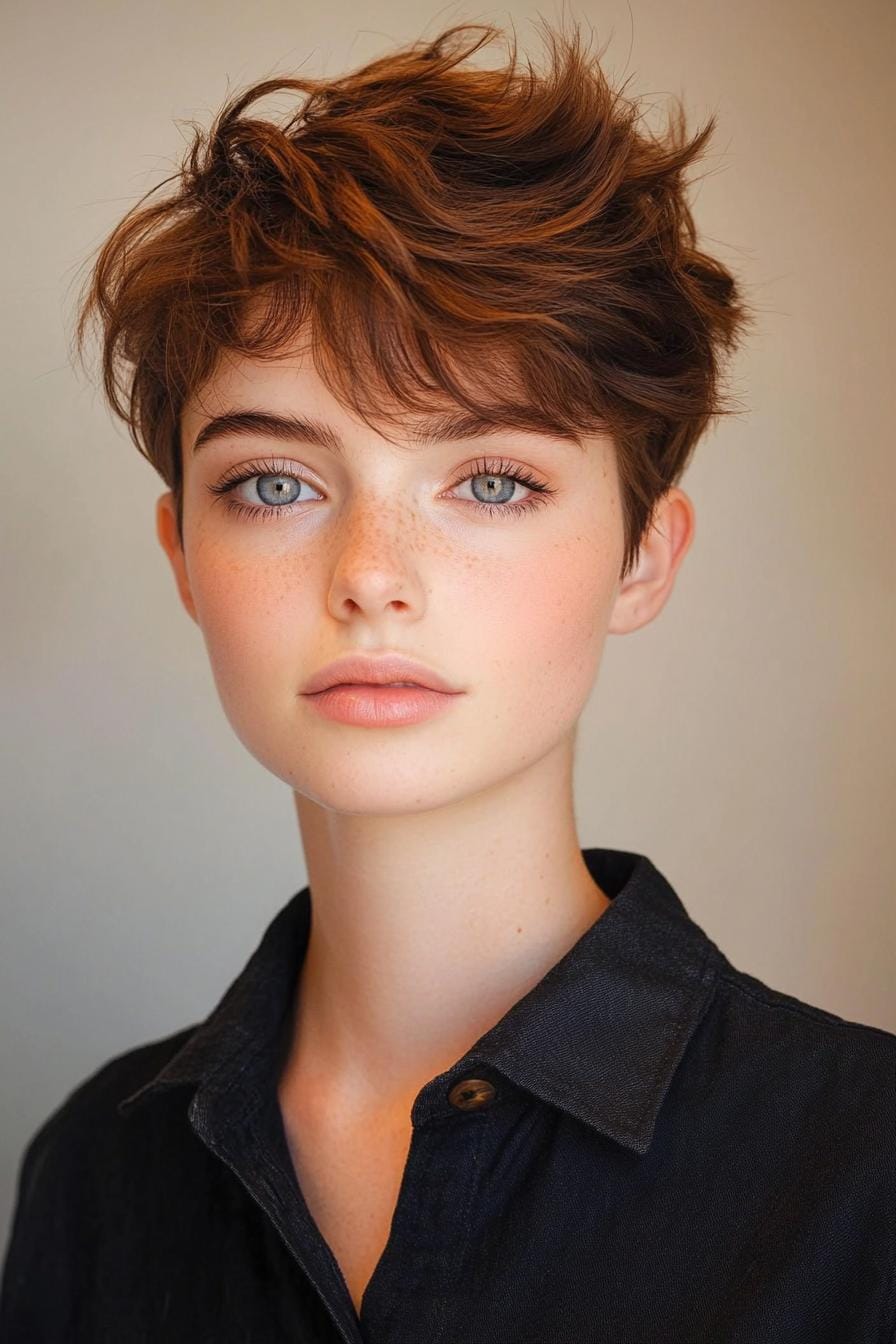 Short pixie cut with tousled layers