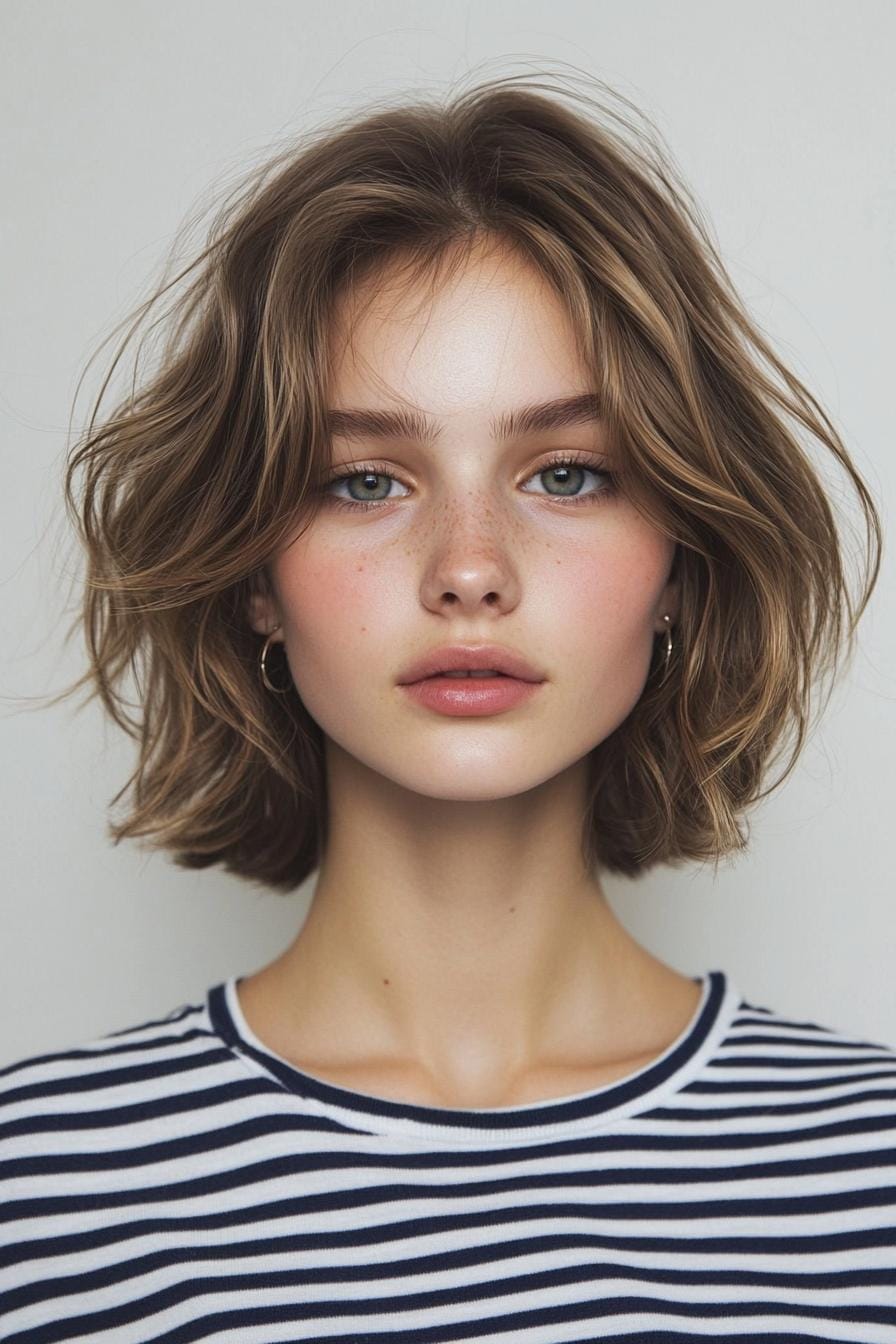 Chic short bob with soft, wavy texture