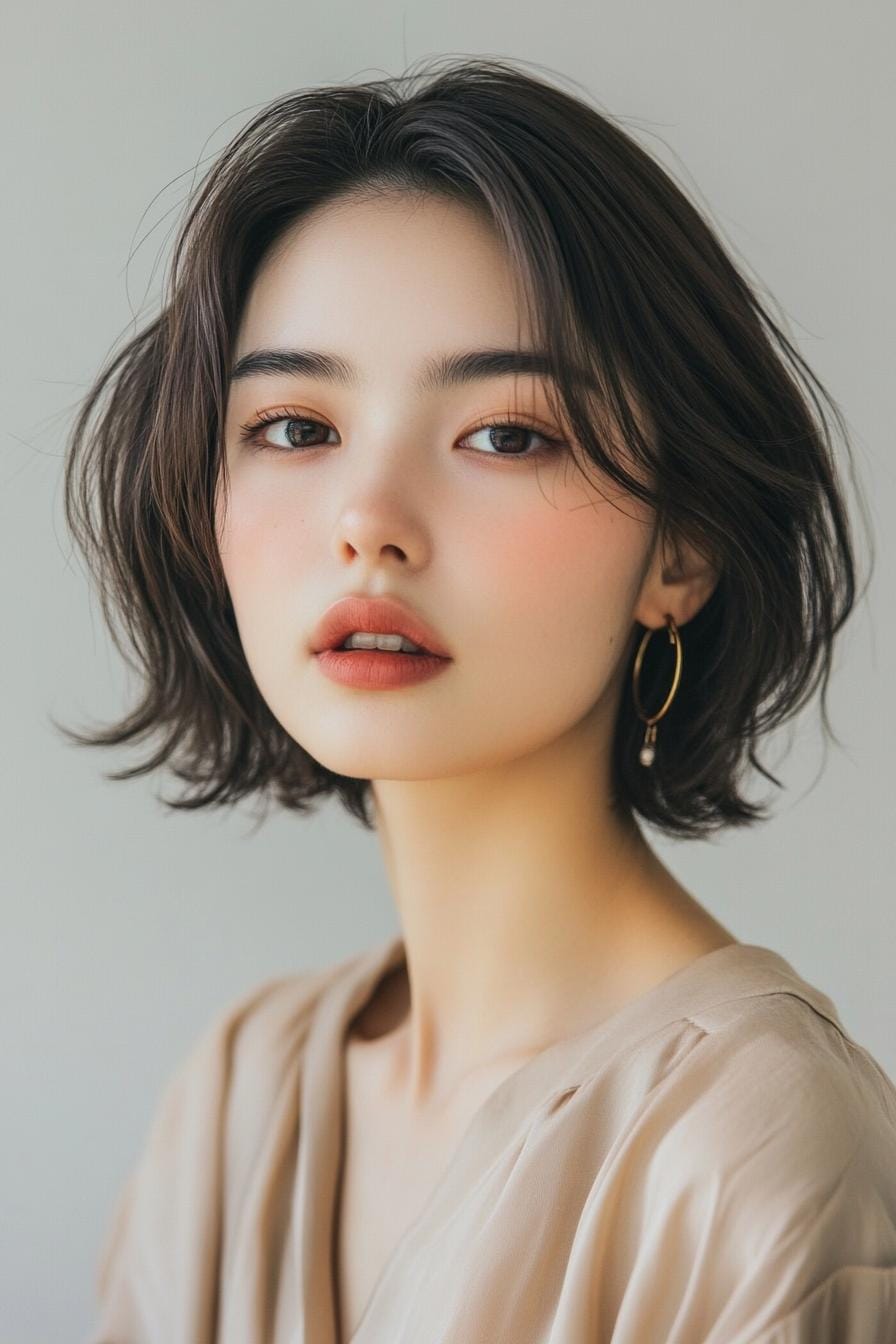 Short wavy bob with soft waves